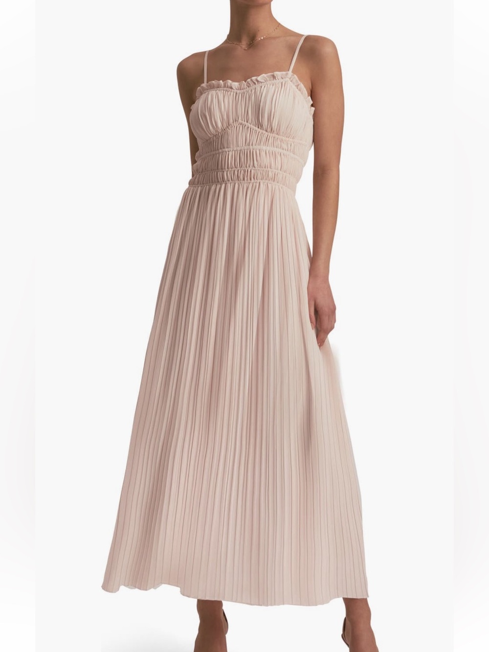 Favorite Daughter Pleated Maxi Dress in Blush